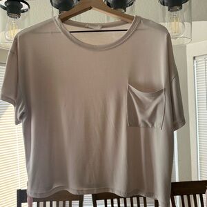 Lush Cream Short Sleeve Tee with Pocket